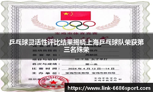 乒乓球灵活性评比结果揭晓上海乒乓球队荣获第三名殊荣